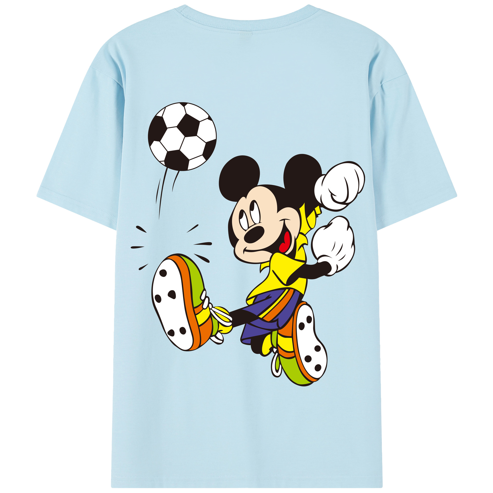 （画像用） ミッキーマウス Mickey Mouse 綿100％半袖Tシャツ（背面プリント）